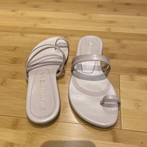 Stuart Weitzman Nude toe ring flats